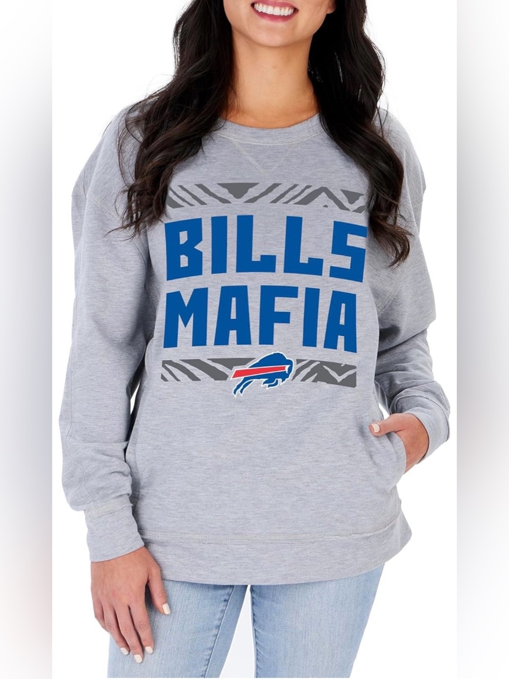 Gray NFL Apparel Bills Mafia' Crewneck Sweatshirt